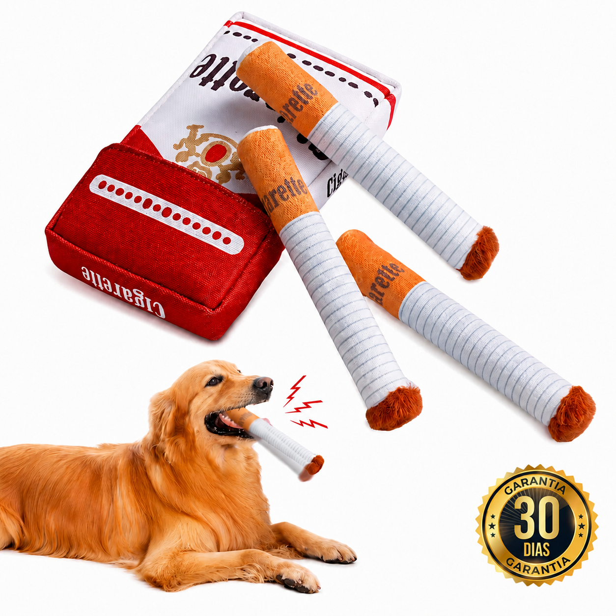 PawSmoke™ – Peluche Cigarro para Perros